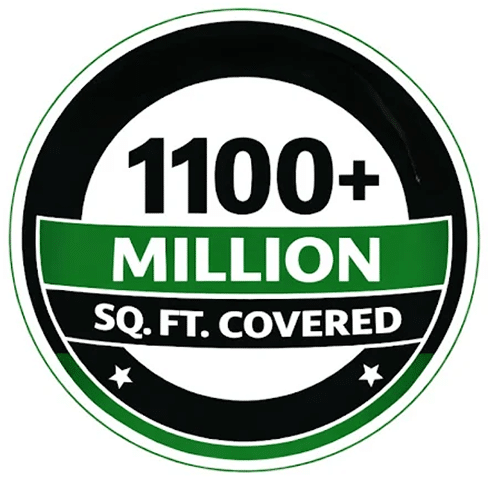 1100+ Million sq ft covered by heat reflective paint