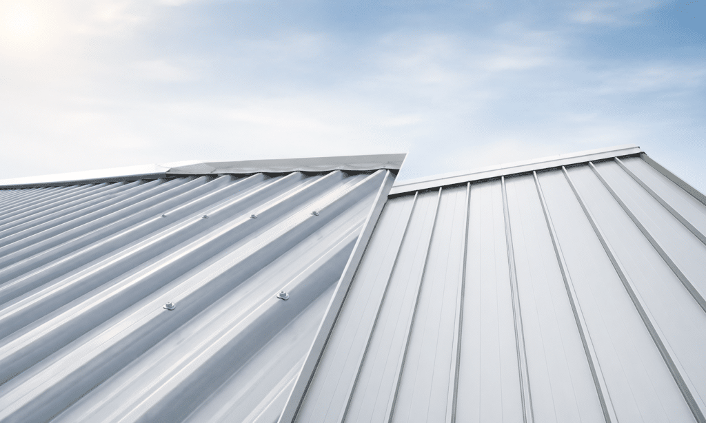 Industrial metal rooftops in daylight
